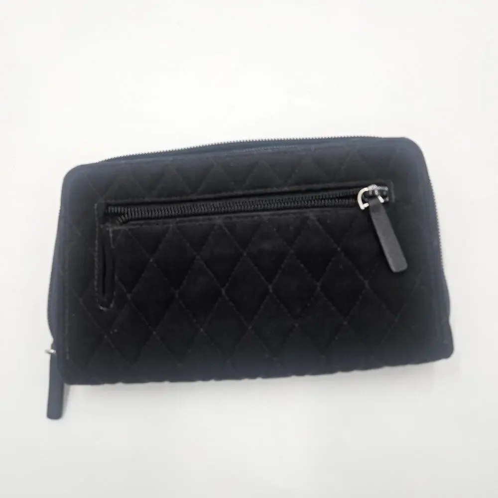 Vera Bradley Diamond Pattern Quilted Black RFID Turnlock Wallet 5